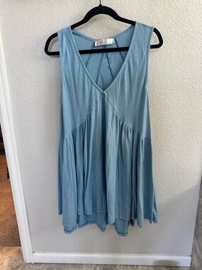 Light Blue On My Mind Flowy Free People Dress